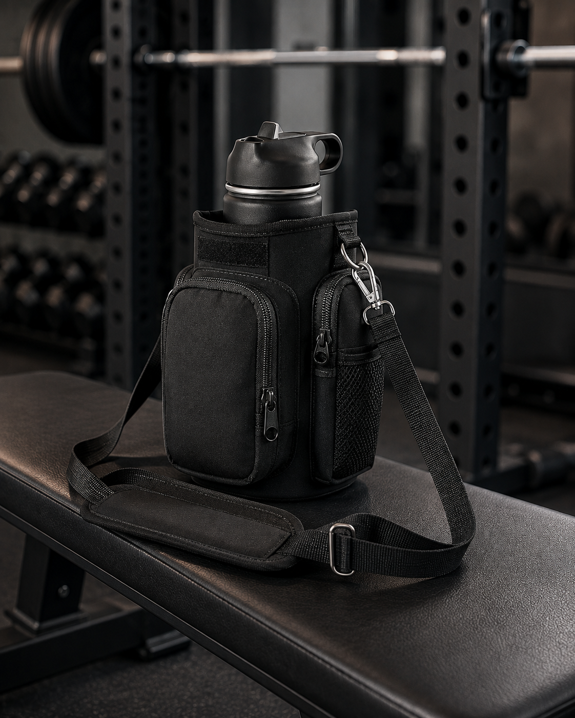 Rackt Magnetic Gym Sling — Hands-Free Hydration & Essentials Carrier