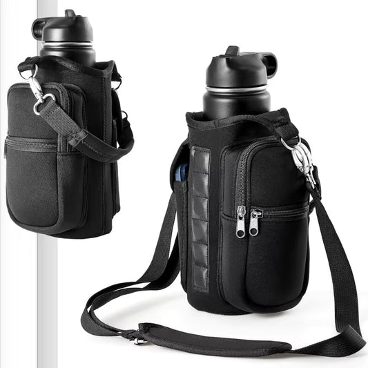 Rackt Magnetic Gym Sling — front view with water bottle